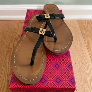 Tory Burch bow sandals in black
